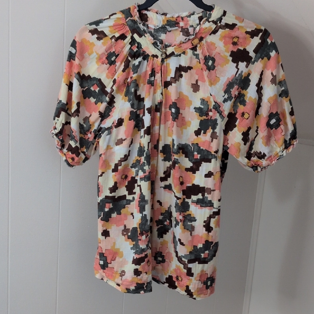 Sonoma Pink and Black Floral Blouse